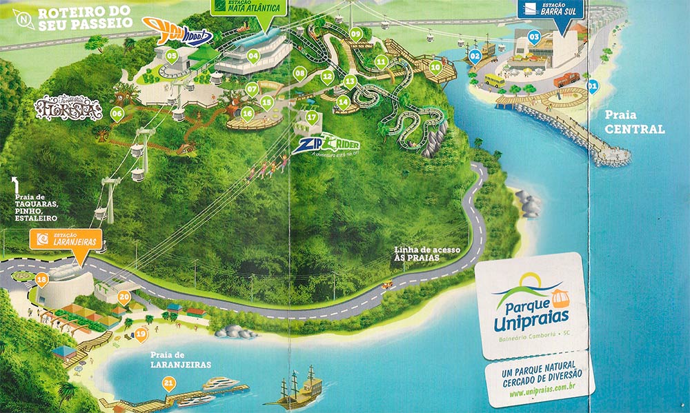 Mapa ilustrativo do Parque Unipraias