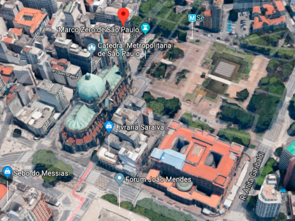 Foto de satélite da Catedral da Sé